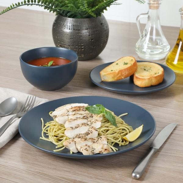 Gibson Home Gibson Home Queenslane 12-Piece Stoneware Matte Dinnerware Set