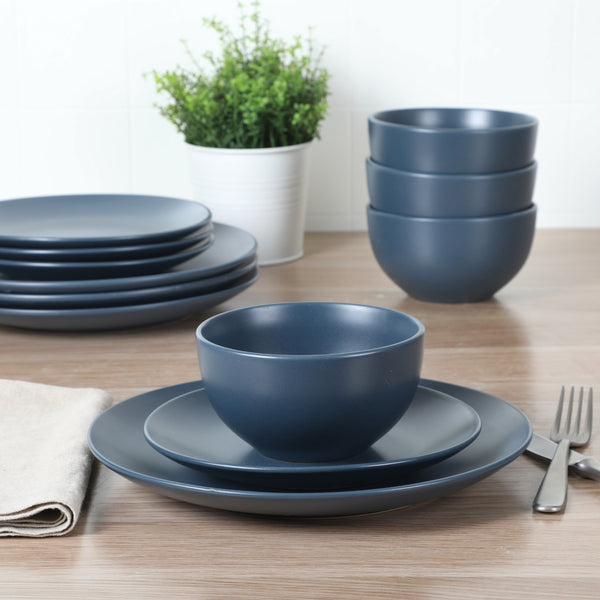 Gibson Home Gibson Home Queenslane 12-Piece Stoneware Matte Dinnerware Set