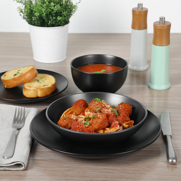 Gibson Home Gibson Home Queenslane 16 Piece Double Bowl Plates And Bowls Dinnerware Set