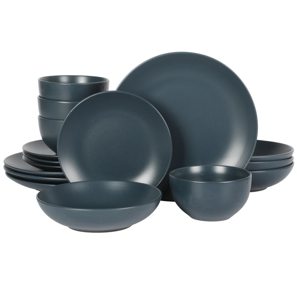 Gibson Home Gibson Home Queenslane 16 Piece Double Bowl Plates And Bowls Dinnerware Set