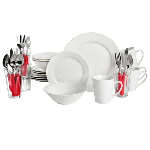 gibson home Gibson Home Regal White II 32-Piece Dinnerware Combo Set