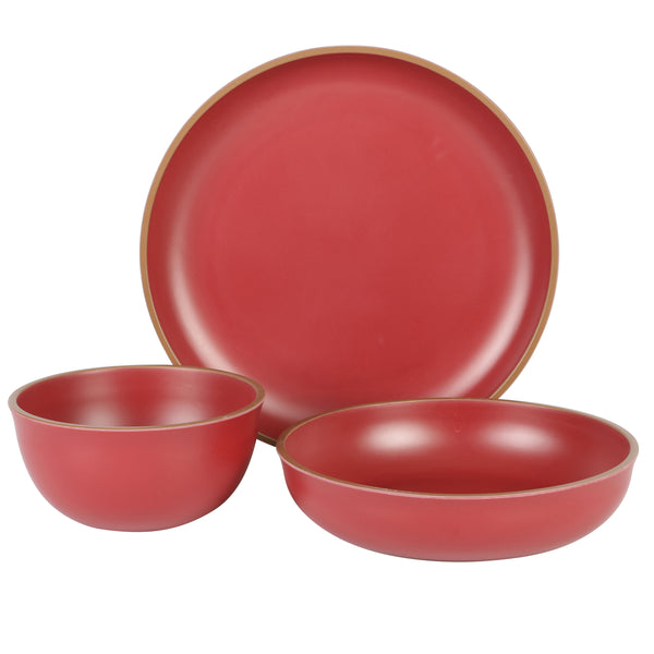 Gibson Home Gibson Home Rockabye 12-Piece Double Bowl Melamine Dinnerware Set