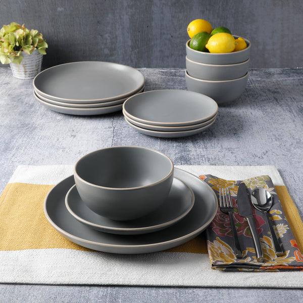 Gibson Home Gibson Home Rockaway 12-Piece Stoneware Dinnerware Set