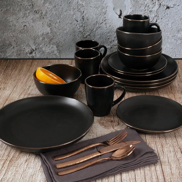 Gibson Home Gibson Home Rockaway Gold 16-Piece Stoneware Dinnerware Set