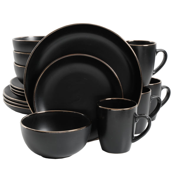 gibson home Gibson Home Rockaway Gold 16-Piece Stoneware Dinnerware Set