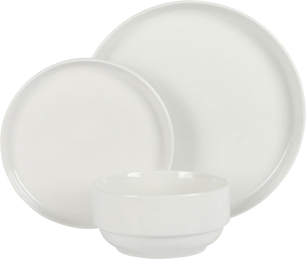 Gibson Home Gibson Home Rothernberg Stackable 18 Piece Service For 6 White Porcelain Plates And Bowls Set