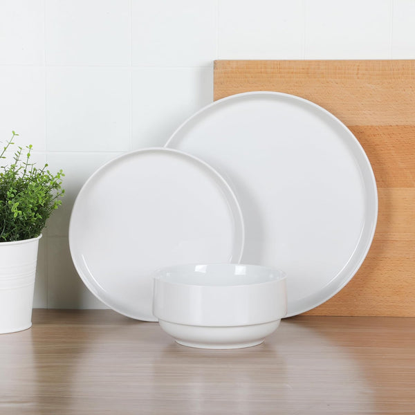 Gibson Home Gibson Home Rothernberg Stackable 18 Piece Service For 6 White Porcelain Plates And Bowls Set