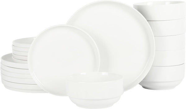gibson home Gibson Home Rothernberg Stackable 18 Piece Service for 6 White Porcelain Plates and Bowls Set gibson home Gibson Home Rothernberg Stackable 18 Piece Service for 6 White Porcelain Plates and Bowls Set