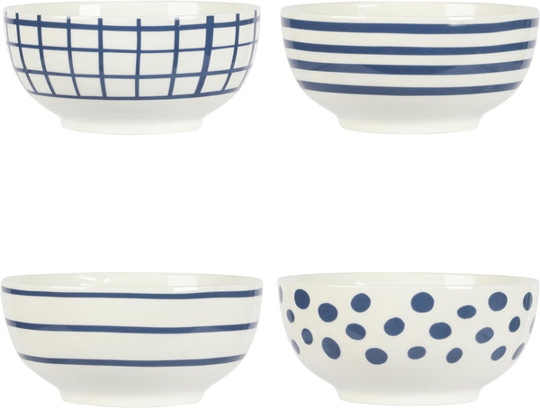 Gibson Home Gibson Home Seaboard Decorated White And Blue Porcelain Plates And Bowls Dinnerware Set