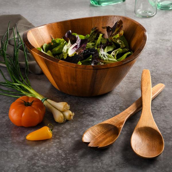 Gibson Home Gibson Home Sherwood Salad Bowl W/ Matching Serving Spoon & Fork