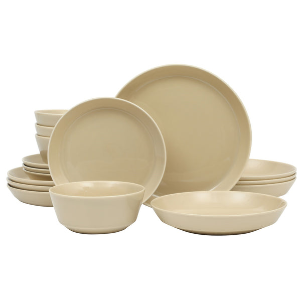 gibson home Gibson Home Summer Shades 16 Piece Plates and Bowls Dishes Service for 4 Porcelain Dinnerware Set