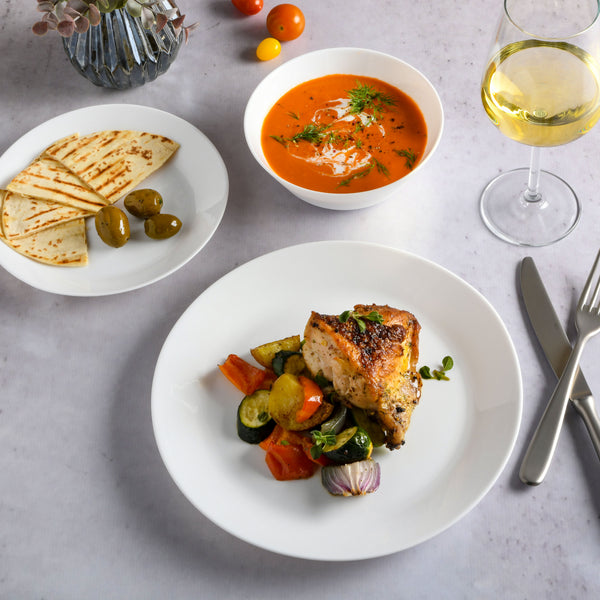 Gibson Home Gibson Home Ultra Round 18-Piece Opal Glass Dinnerware Set