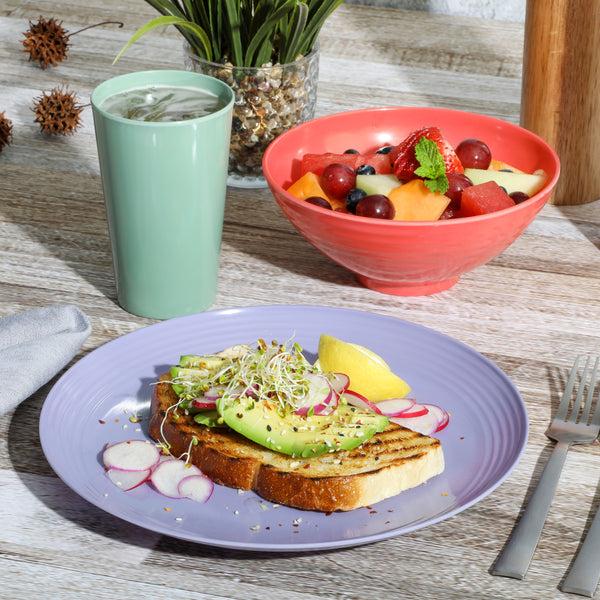 Gibson Home Gibson Home Zelly 12-Piece Coupe Embossed Melamine Dinnerware Set