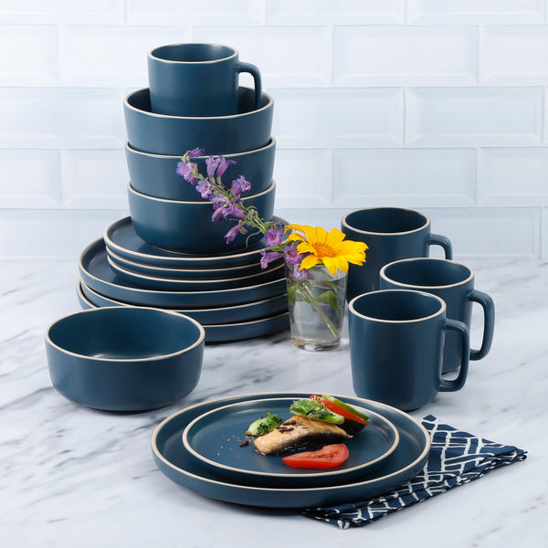 Gibson Home Gibson Home Zuma 16-Piece Round Matte Stoneware Dinnerware Set