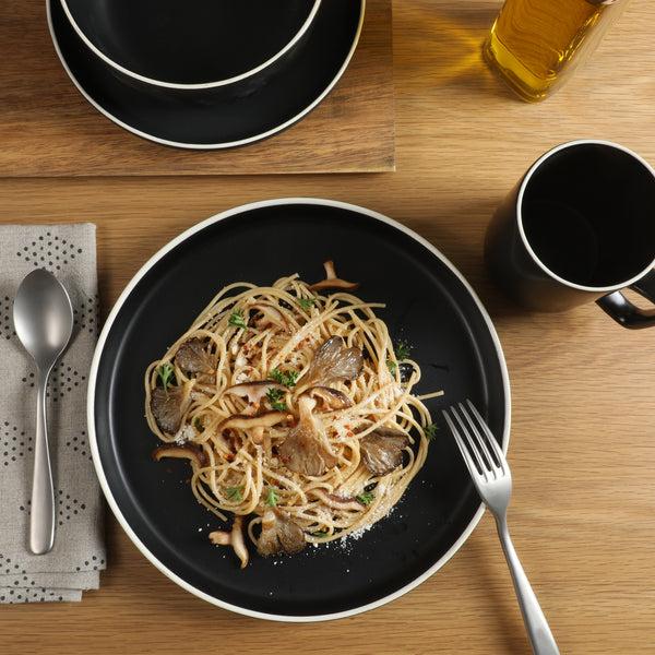 Gibson Home Gibson Home Zuma Nuevo 32 Piece Plates Bowls And Mug (Service For 8) Dinnerware Set - Black