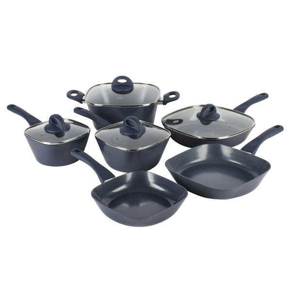 gibson home Gibson Soho Lounge 10-Piece Aluminum SquareDiamond-Infused Ceramic Non-Stick Induction Cookware Set