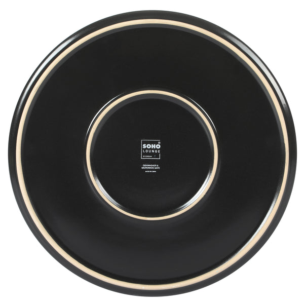 Gibson Home Gibson Soho Lounge Bowery 32 Piece Matte Black Stoneware Dinnerware Plates Bowls And Mugs Set - Service For 8