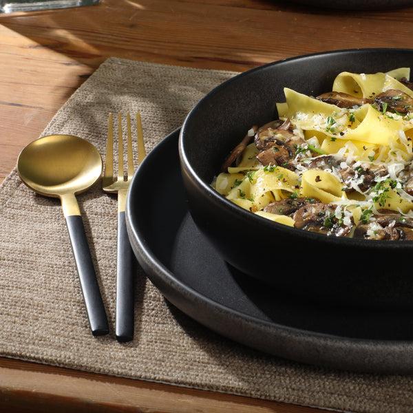 Gibson Home Gibson Soho Lounge Pasco 16 Piece (Service For 4) Plates And Bowls Double Bowl Reactive Glaze Dishes Stoneware Ceramic Dinnerware Set