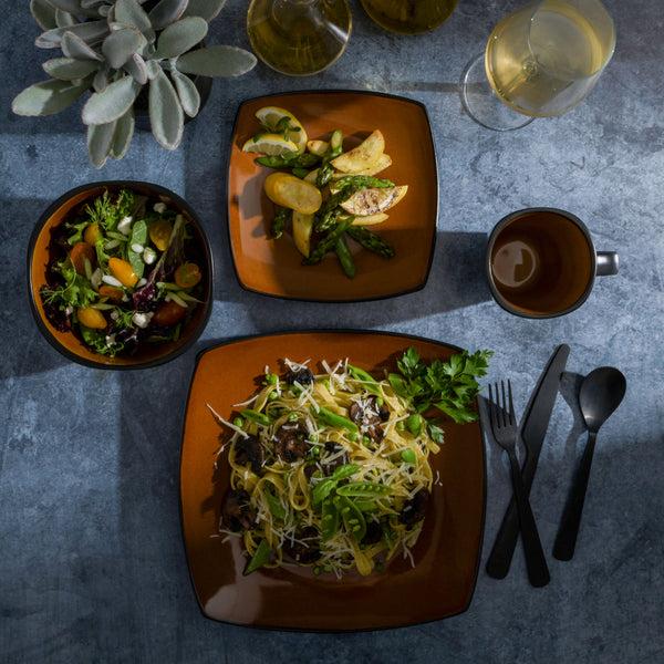 Gibson Home Gibson Soho Lounge Square 16-Piece Stoneware Dinnerware Set