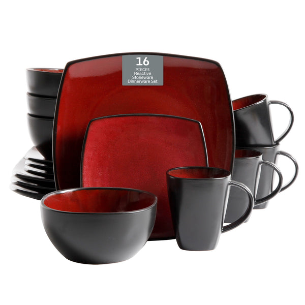 Gibson Home Gibson Soho Lounge Square 16-Piece Stoneware Dinnerware Set