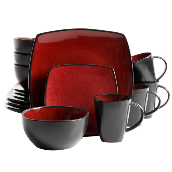 gibson home Gibson Soho Lounge Square 16-Piece Stoneware Dinnerware Set
