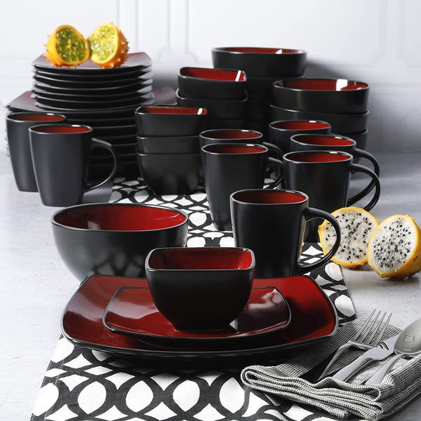 gibson Home Gibson Soho Lounge Square 40-Piece Reactive Stoneware Dinnerware Set