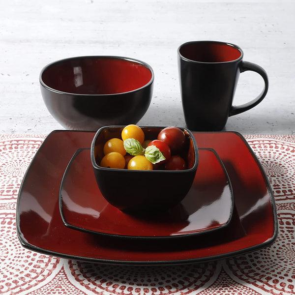 gibson Home Gibson Soho Lounge Square 40-Piece Reactive Stoneware Dinnerware Set