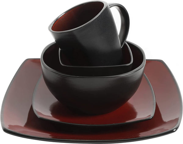 gibson Home Gibson Soho Lounge Square 40-Piece Reactive Stoneware Dinnerware Set