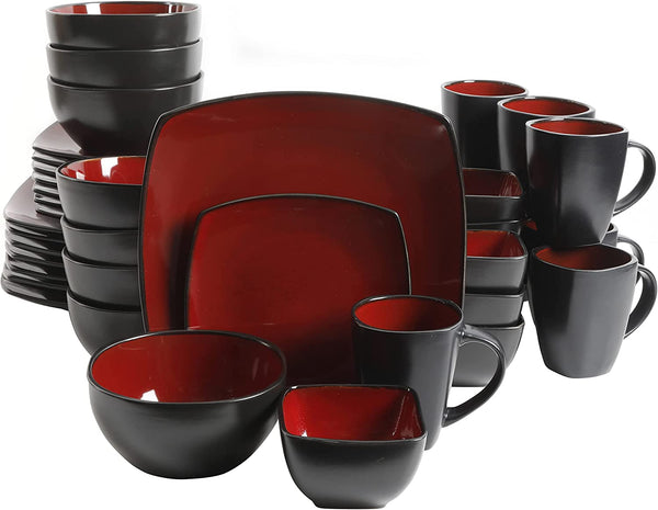 gibson home Gibson Soho Lounge Square 40-Piece Reactive Stoneware Dinnerware Set