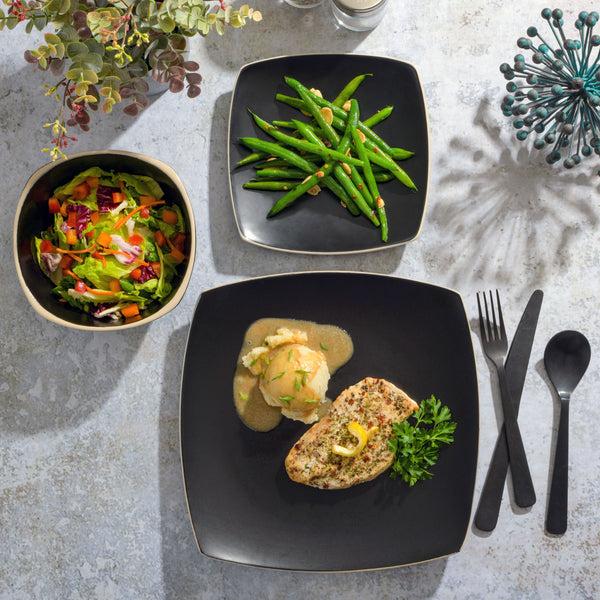 Gibson Home Gibson Soho Lounge Square Matte Stoneware 18-Piece Dinnerware Set