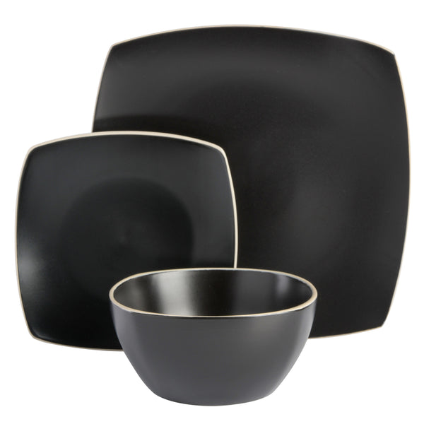 Gibson Home Gibson Soho Lounge Square Matte Stoneware 18-Piece Dinnerware Set