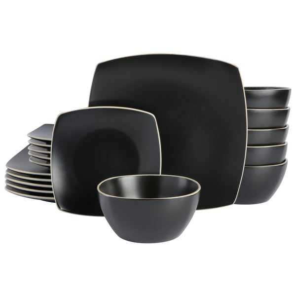 gibson home Gibson Soho Lounge Square Matte Stoneware 18-Piece Dinnerware Set