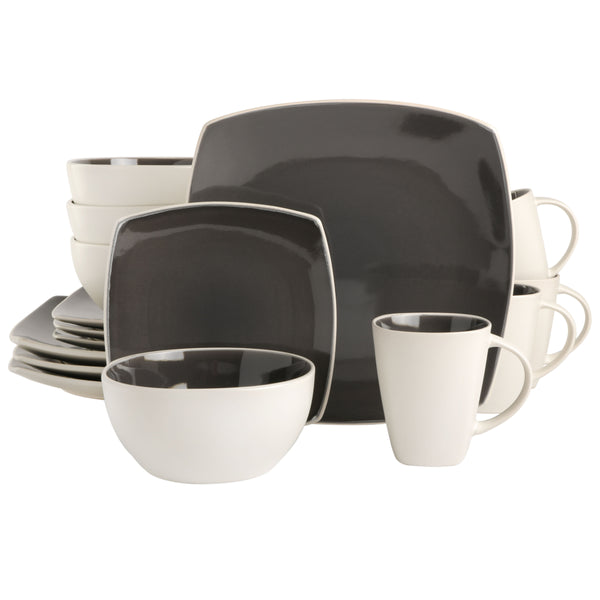 gibson home Gibson Soho Lounge White Square 16-Piece Stoneware Dinnerware Set
