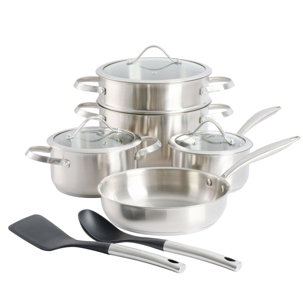 gibson home Kenmore Aiden 10-Piece Stainless Steel Cookware Set
