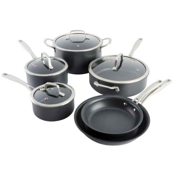 gibson home Kenmore Arbor Heights 10-Piece Hard Anodized Cookware Pots and Pans Set