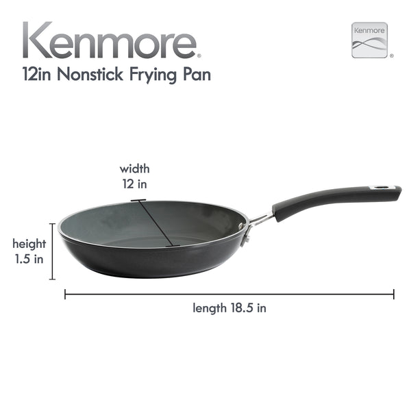 Gibson Home Kenmore Arlington 12" Non-Stick Black Diamond Ceramic Interior Aluminum Fry Pan
