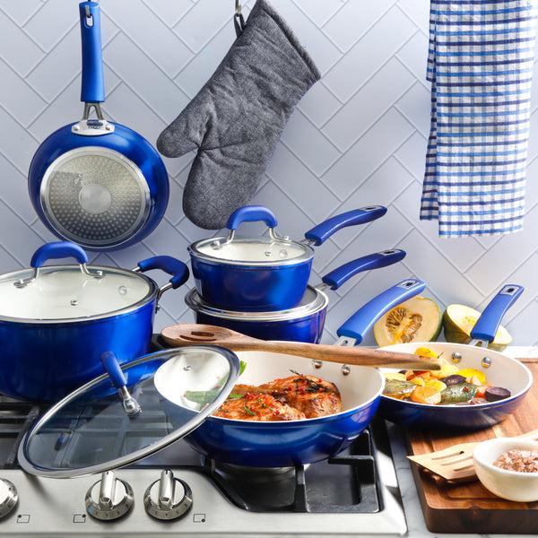 Gibson Home Kenmore Arlington 12-Piece Aluminum Ceramic Cookware Set