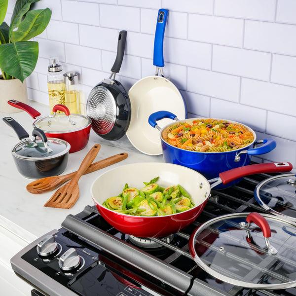 Gibson Home Kenmore Arlington 12-Piece Aluminum Ceramic Cookware Set