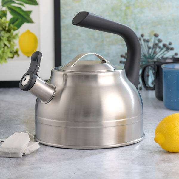Gibson Home Kenmore Elite Costner 2.3-Quart Stainless Steel Tea Kettle W/ Encapsulated Base & Bakelite Handle