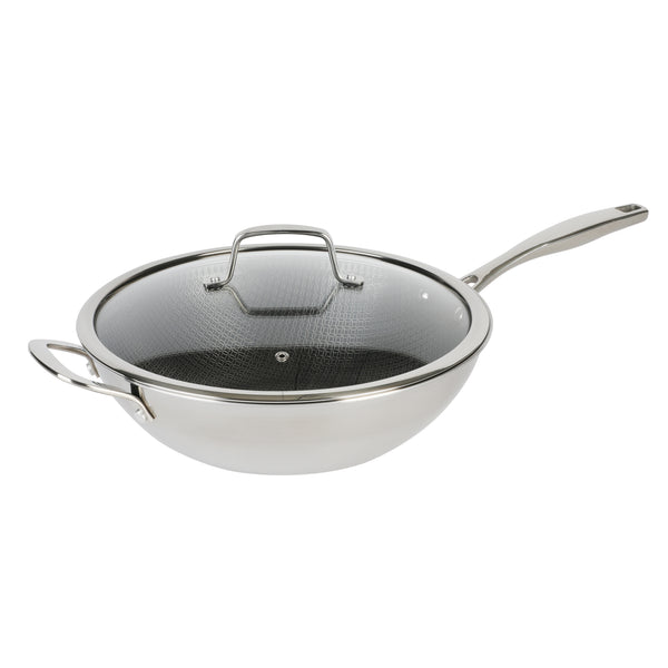 gibson home Kenmore Elite Luke Tri-ply Hybrid Stainless Steel Wok w/ Lid gibson home Kenmore Elite Luke Tri-ply Hybrid Stainless Steel Wok w/ Lid