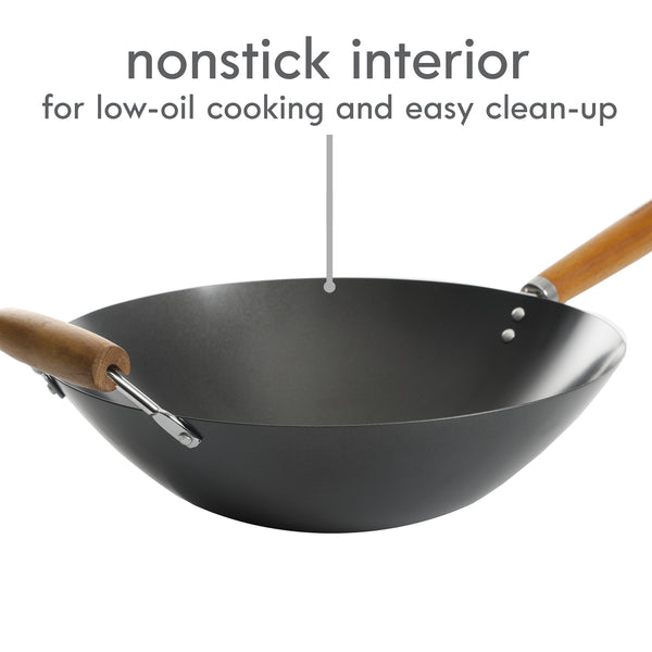 Gibson Home Kenmore Hammond 14-Inch Flat Bottom Wok