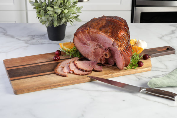 Gibson Home Kenmore San Ysidro 26.5" X 10" Acacia Wood Cutting And Serving Charcuterie Board W/ Handle