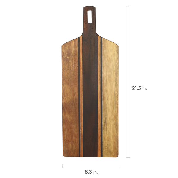 Gibson Home Kenmore San Ysidro 26.5" X 10" Acacia Wood Cutting And Serving Charcuterie Board W/ Handle