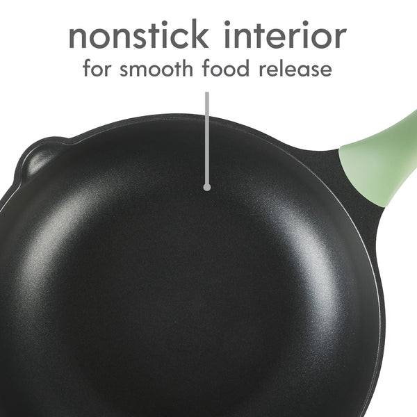 Gibson Home Kenmore Theodore 13" Cast Aluminum Saute Pan W/ Lid Nonstick Interior And Induction Base