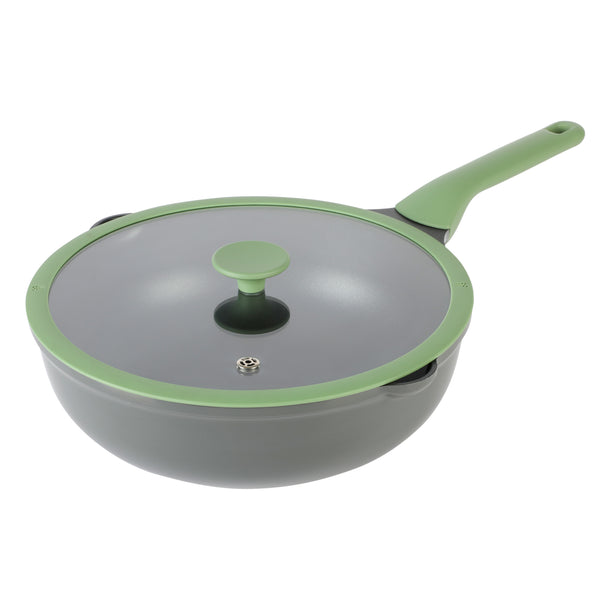 gibson home Kenmore Theodore 13" Cast Aluminum Saute Pan w/ Lid Nonstick Interior and Induction Base gibson home Kenmore Theodore 13" Cast Aluminum Saute Pan w/ Lid Nonstick Interior and Induction Base