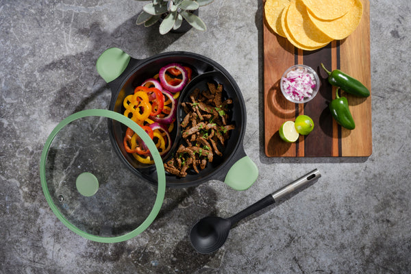 Gibson Home Kenmore Theodore 6.5-Quart Cast Aluminum Everyday Pan Hot Pot W/ Dividers Nonstick Interior And Lid