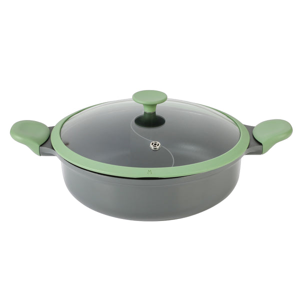 gibson home Kenmore Theodore 6.5-Quart Cast Aluminum Everyday Pan Hot Pot w/ Dividers Nonstick Interior and Lid gibson home Kenmore Theodore 6.5-Quart Cast Aluminum Everyday Pan Hot Pot w/ Dividers Nonstick Interior and Lid