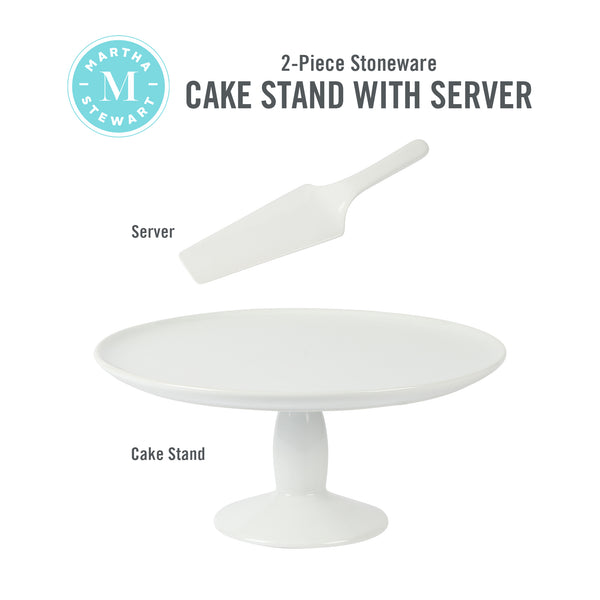 Gibson Home Martha Stewart 12" X 5.7" Stoneware Cake Stand W/ Server