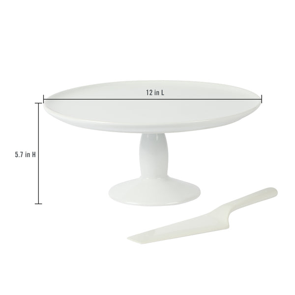 Gibson Home Martha Stewart 12" X 5.7" Stoneware Cake Stand W/ Server