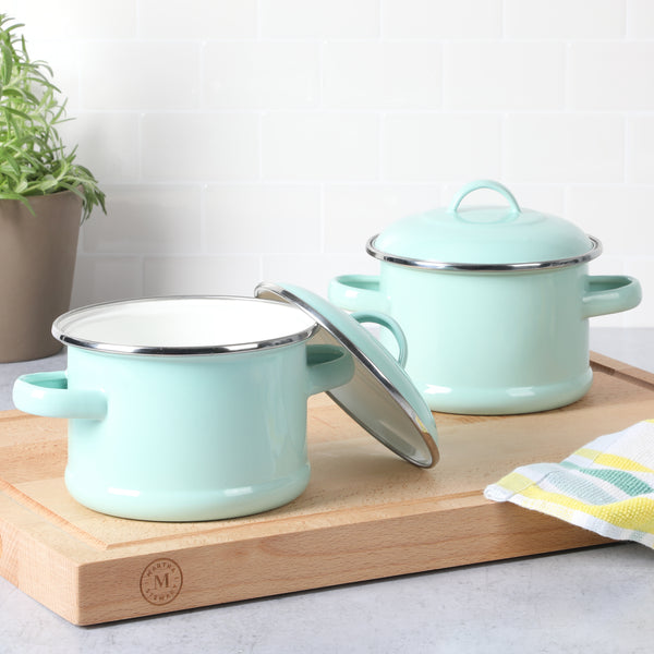 Gibson Home Martha Stewart 2-Pack Mini Enamel On Steel Dutch Ovens